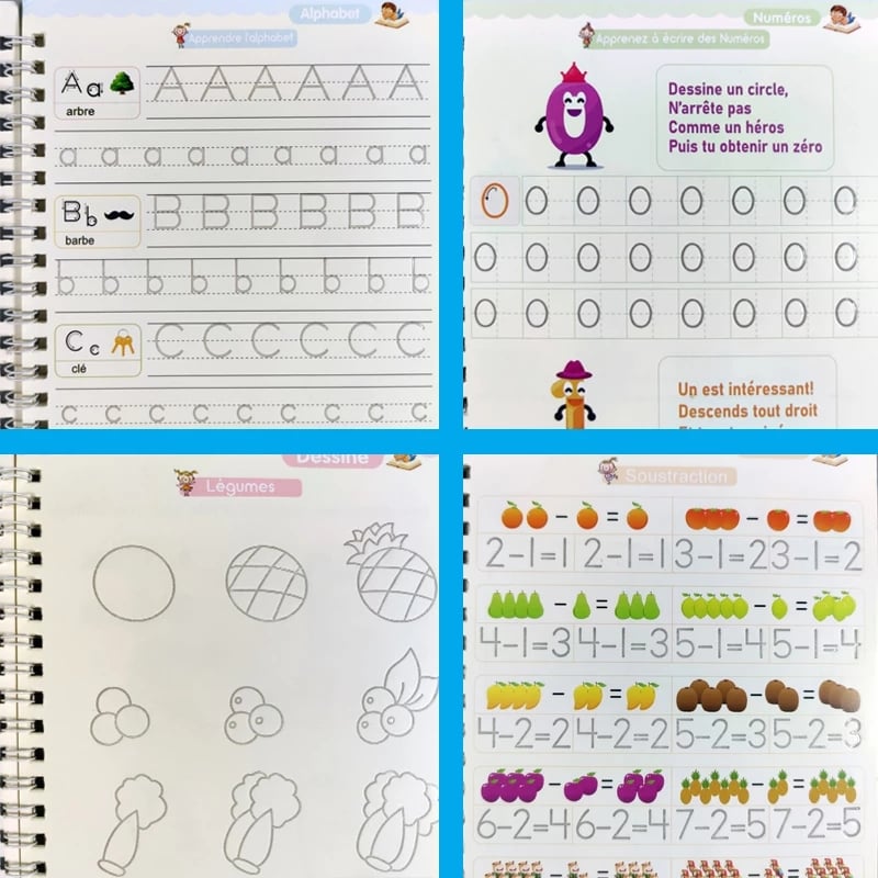 2024 Newly French Magic Practice Copybook Free Children's Books Learning Numbers In French Lettering For apprendre a ecrire Kids