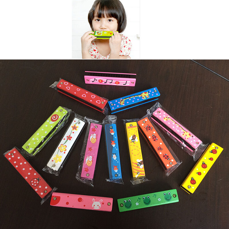Wooden harmonica children musical instruments education children attractive toys