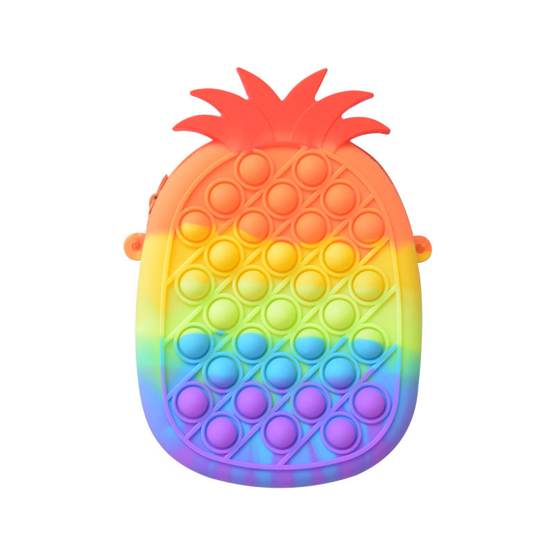 Cute Popper Sensory Popet Silicone Push Bubble Stationery Storage Bag Popite Antistress Coin Purse Fidget Toy For Kids Children