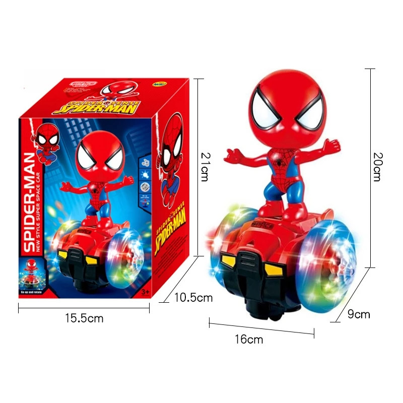Disney Spiderman Captain America Anime Figure Balance Car Kart Marvel Movie Children's Cool Electric Light Music Toys Kids Gift