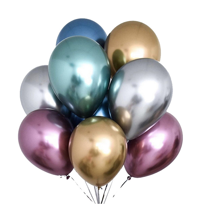 10pcs/pack Premium 10-Inch Pearl Gold Black Latex Balloons for Birthday & Wedding Decor