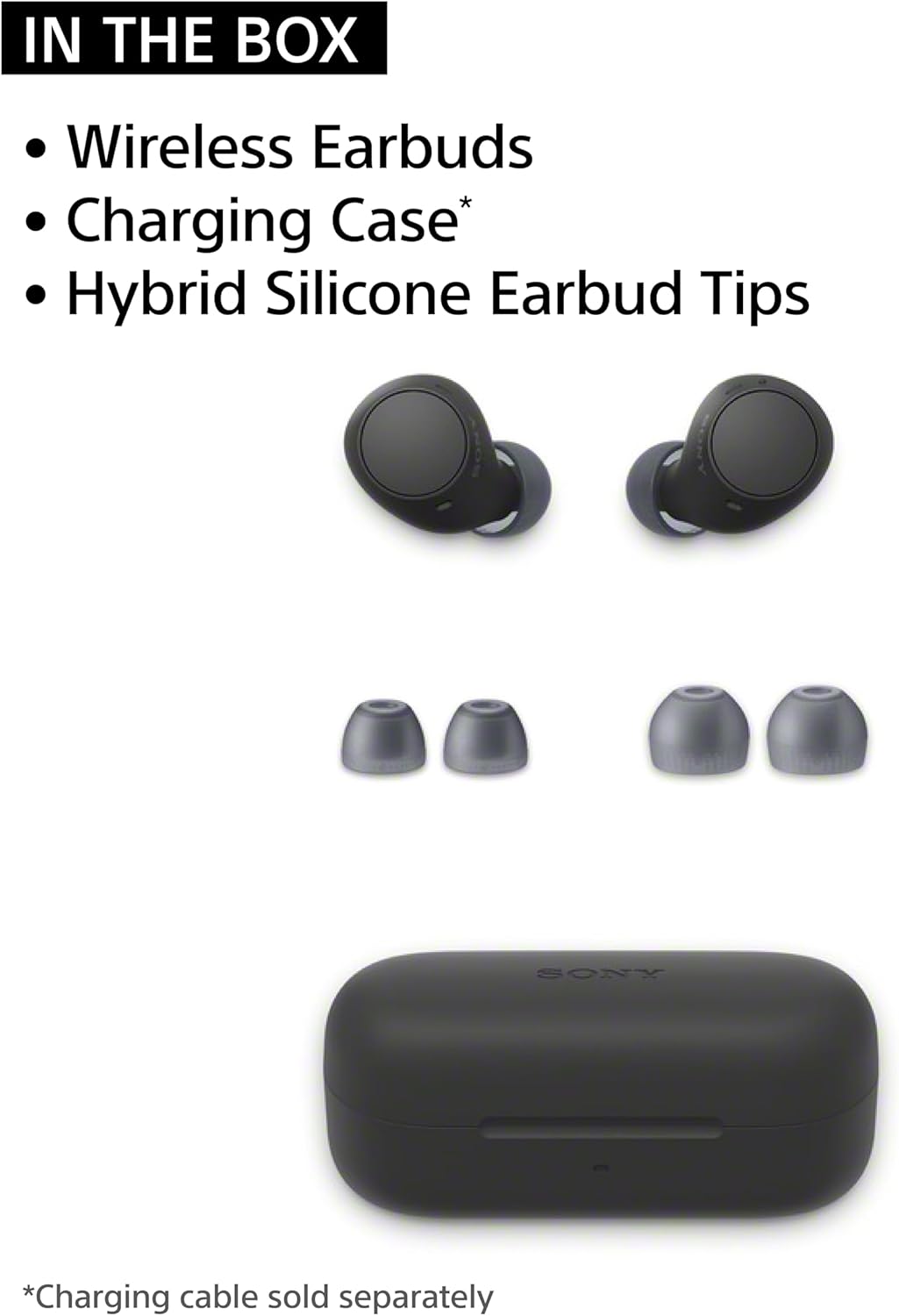 Sony WF-C510 Truly Wireless in-Ear Bluetooth Earbud Headphones with up to 22-Hour Battery, Multipoint-Connection, Mic and IPX4 Water Resistance, Black