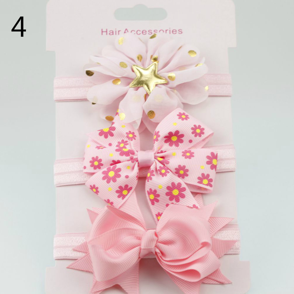 Fashion New Korean Hair Accessories Child Simple Solid Color Bow Ribbon Set