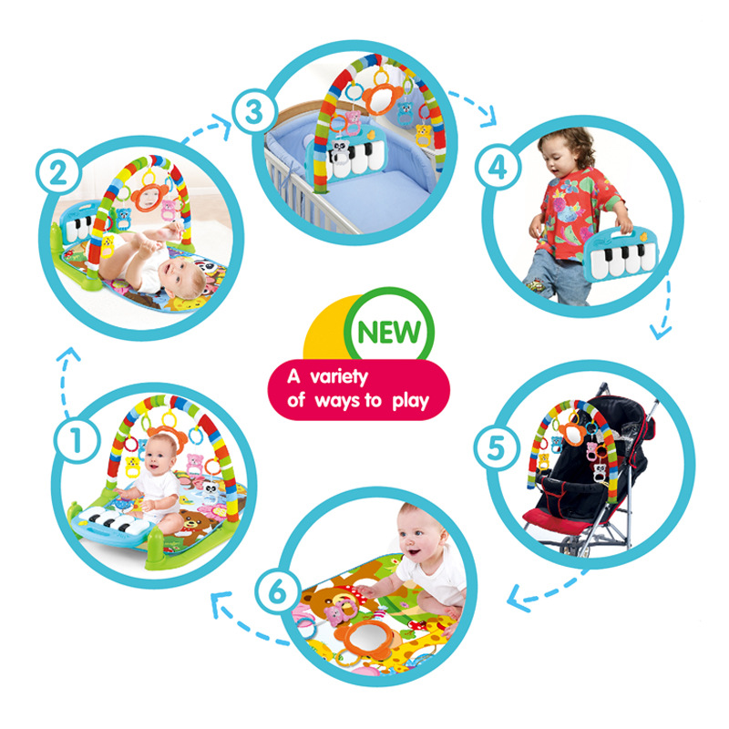 Baby Play Mat Music Rack Kid Rug Puzzle Carpet Piano Infant Playmat Baby Gym Crawling Pad Early Education Toy