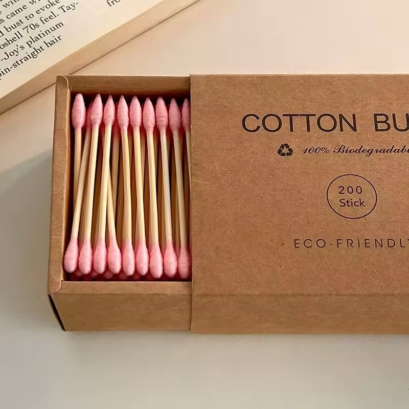 Makeup Cotton Swabs Environmentally Friendly Bamboo Cleaning and Makeup Removal Special Double-ended Cotton Swabs for Ears