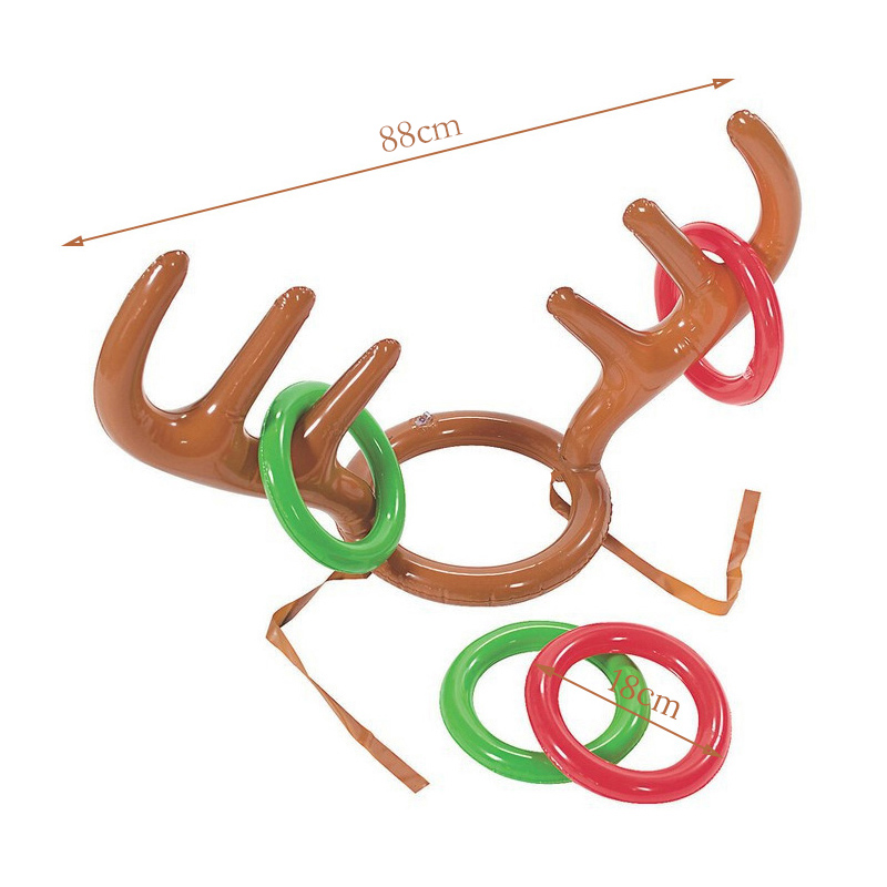 Christmas Game Inflatable Santa Funny Reindeer Antler Hat Ring Toss Christmas kids Gift New Year Christmas Outdoor Inflated toys