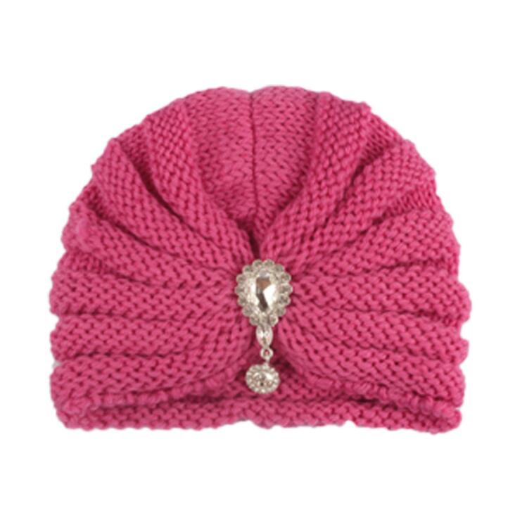 Baby knitted warm cover cap children's wool with drill hat