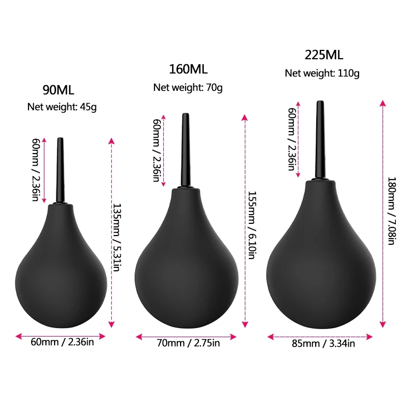 3 types Large Capacity Feminine Hygiene Anal Cleaner Rectal Enemator Enema Syringe Stream Douche Enema Colon System Cleaning