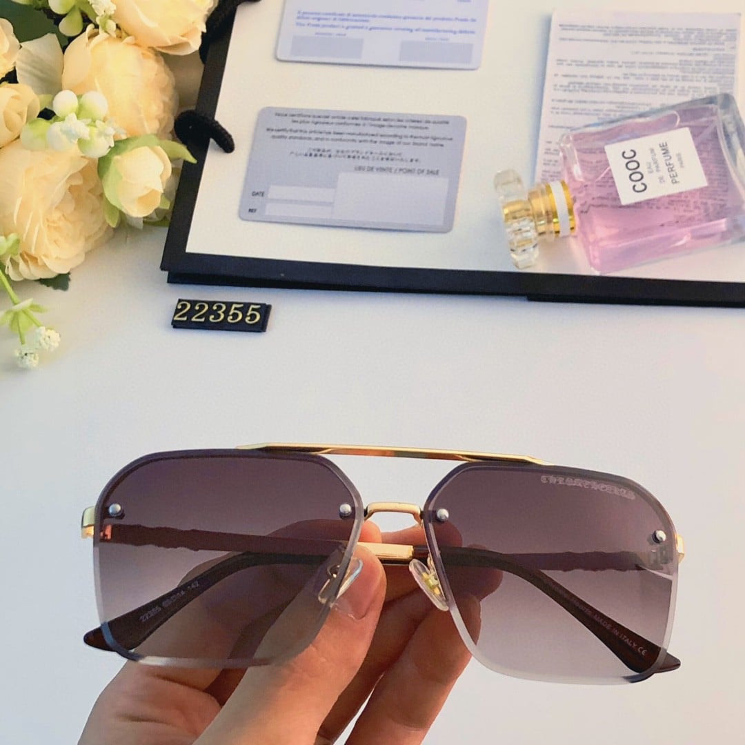 Chrome Hearts sunglasses men's and women's glasses thin round face glasses oval glasses anti-ultraviolet polarized lenses