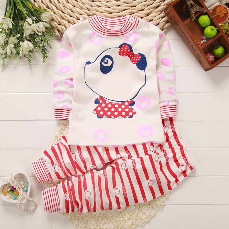 Children Cotton Underwear Autumn Winter Kids Casual Sleeping Clothes Boys Girls Warm Pajamas Baby Toddler Cartoon Clothing Sets