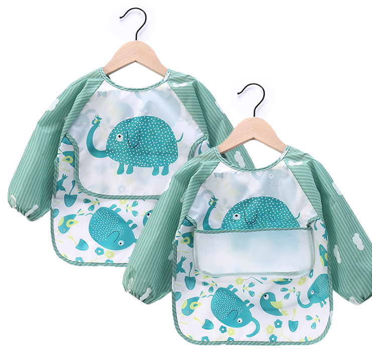 Children's smoothie connected to rice bag infant waterproof smoothie baby reverse dressing boys and girls Bib Bib eating
