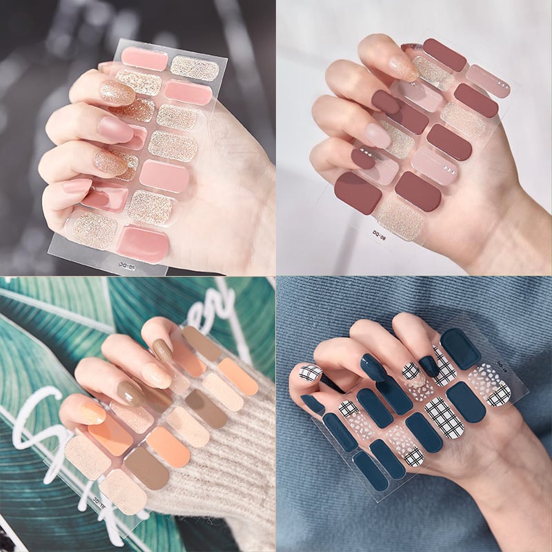 3pcs Spring And Summer Color Bronzing 3d Three-dimensional Nail Stickers Laser Simple Nail Stickers Full Stickers