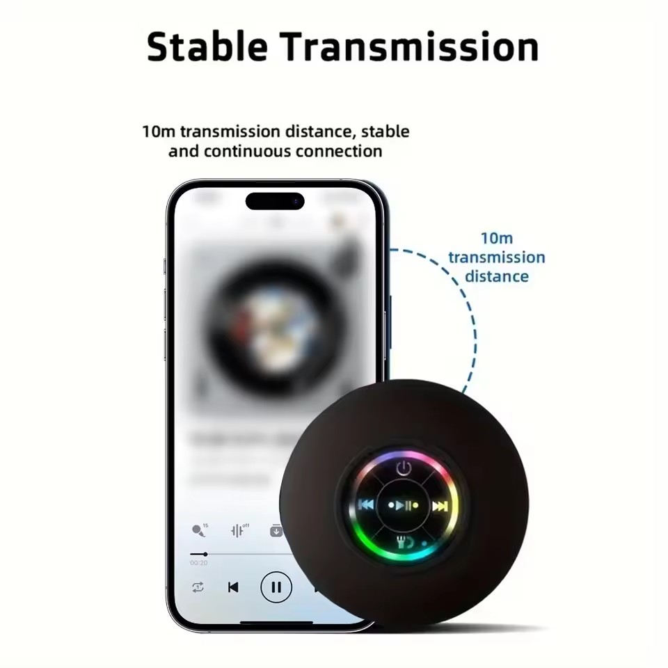 2025 Bathroom Waterproof Wireless Bluetooth Speaker Large Suction Cup Mini Portable Speaker Outdoor Sports Stereo Speaker