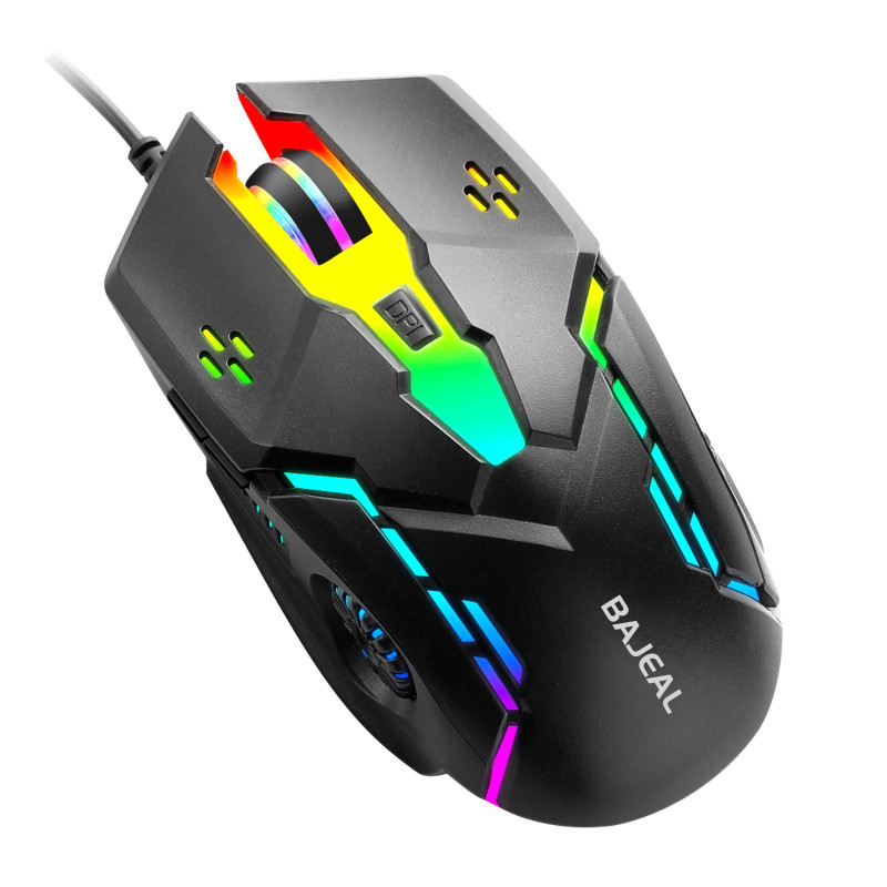 BAJEAL D2 Wired Mouse Glow Colorful Game Esports Machinery 6D Computer Accessories