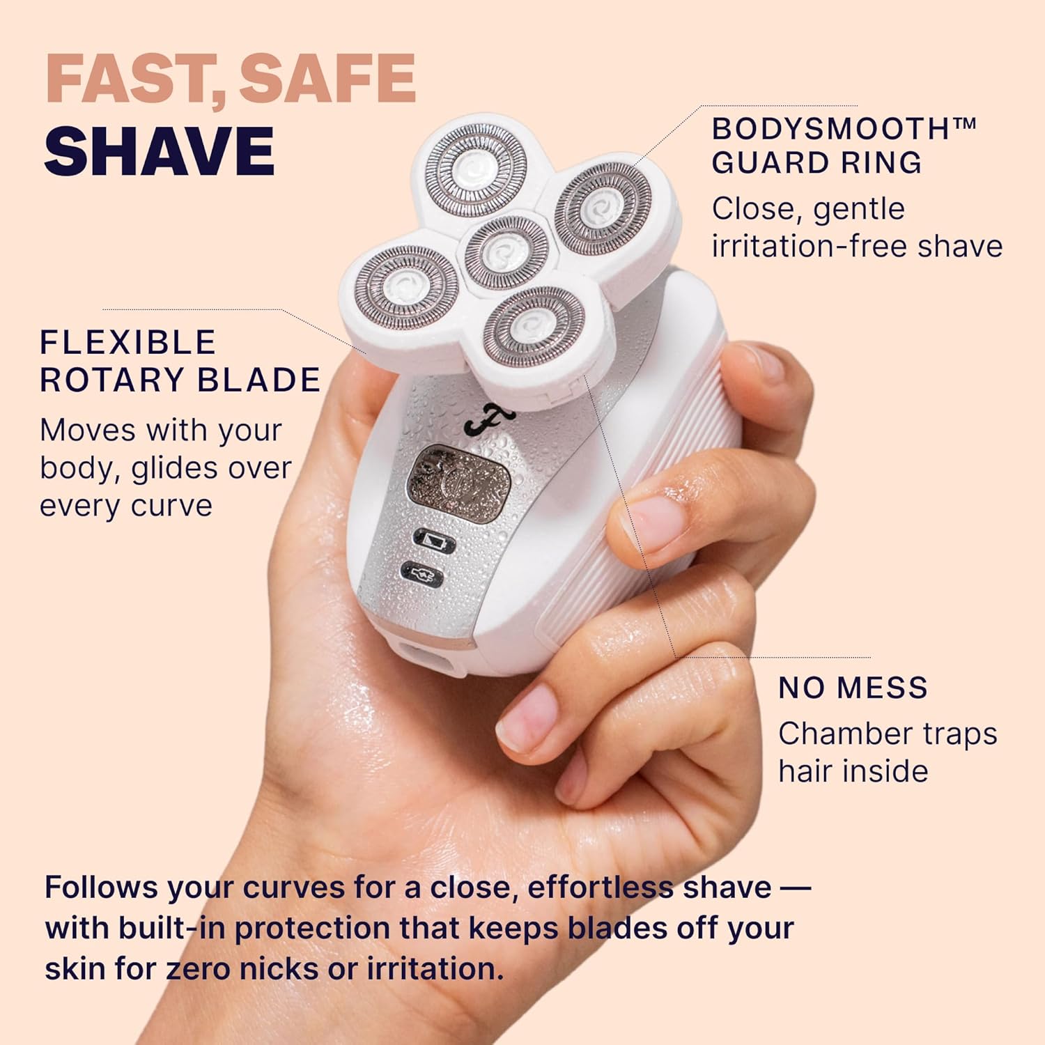 Freebird FlexSeries Electric Razor for Women - Silk Smooth Legs, Body Hair, & Pubic Shaver - for Private Area, Sensitive Skin, Bikini Trimmer