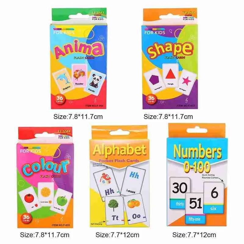 Montessori Children English Learning Flash Cards Children Cognitive Early Word Toy English Cards Learning Memory Toy Educat