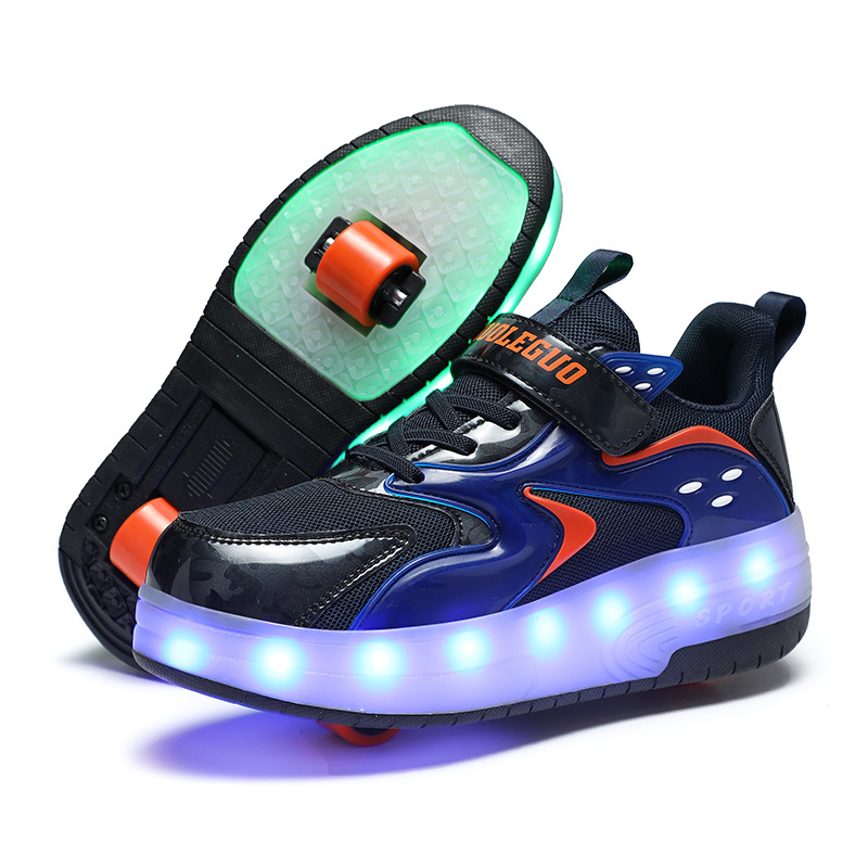 Hiking shoes, four-wheel automatic roller skates, roller shoes with shoelaces and wheels, student roller skates