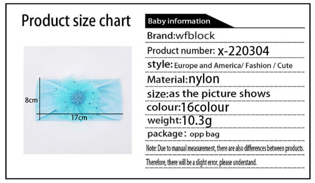 New mesh Star Flower Hair Band baby nylon scarf headdress babyhead