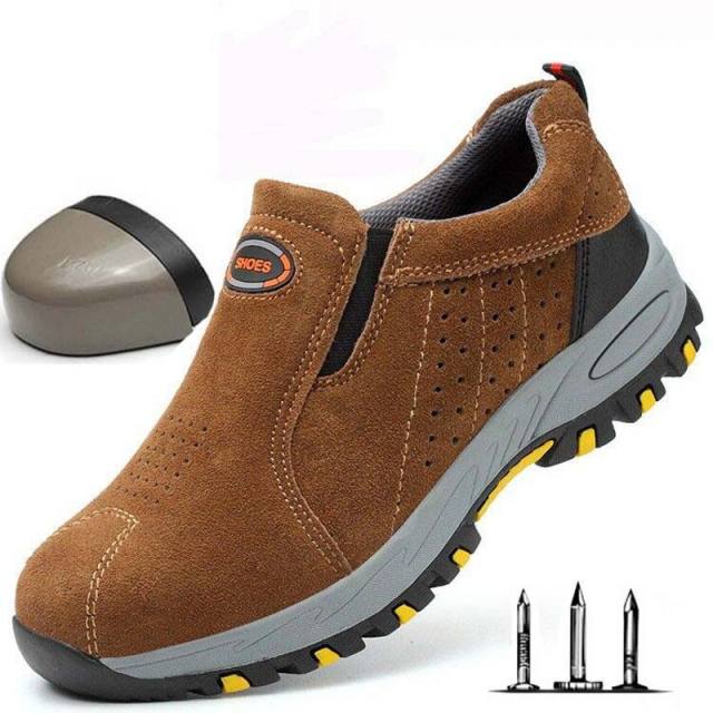 Labor Protection and Safety Work Boots Anti-cheating Anti-cheating Welder Industrial Toe Steel Men Slip On