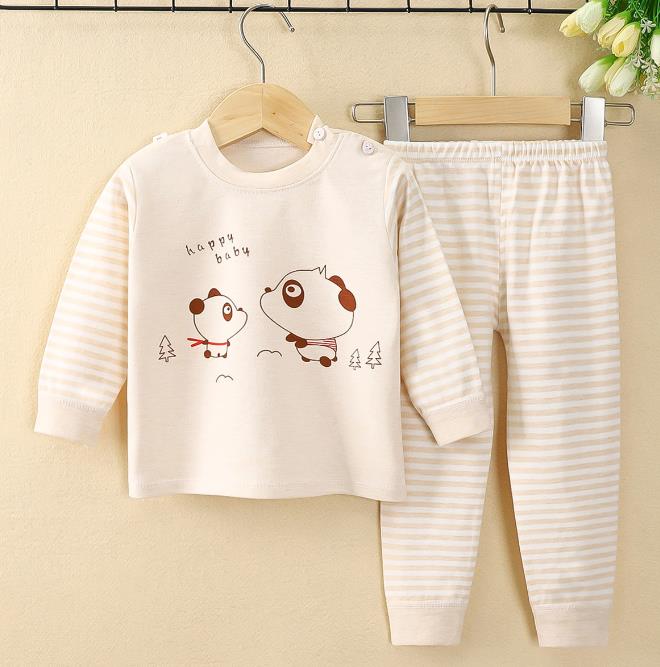 Winter Autumn Girls Donald Duck Tops+Pant Set Baby Kids Pajamas Set Nightwear Home Wear Cotton