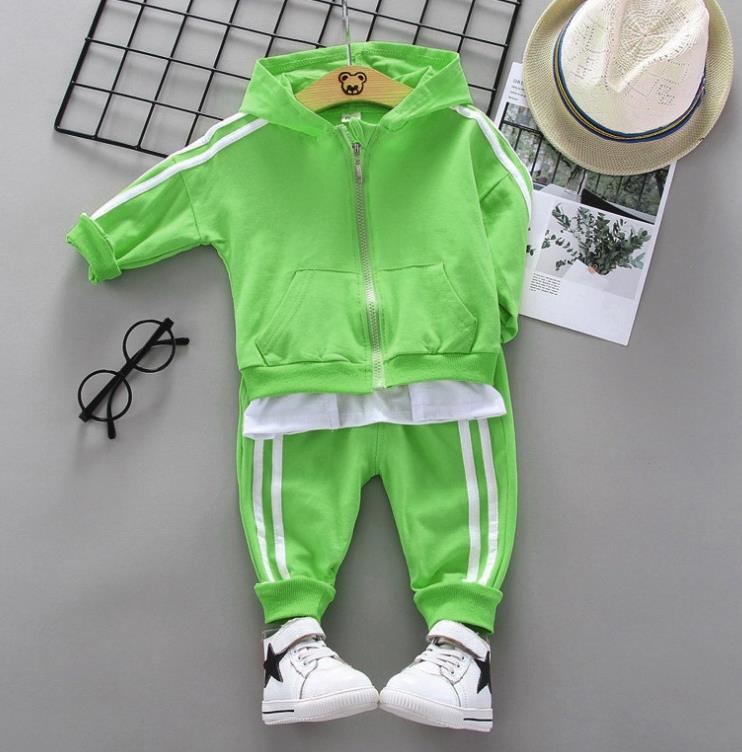 New kids clothing two pieces sports sets Korean version boys girls baby children casual hoodie trousers cotton suit
