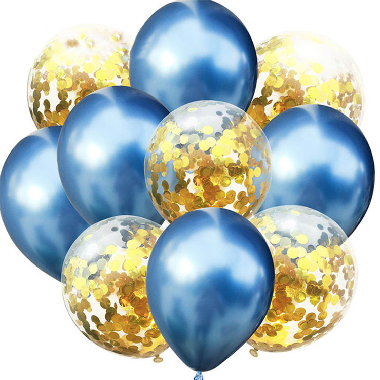 Creative wedding birthday party latex balloons, metal balloons, sequined balloon decorations, 10 packs