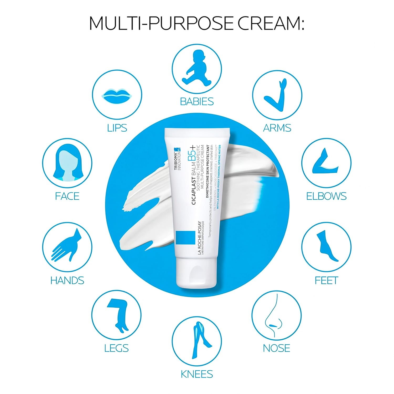 La Roche-Posay Cicaplast Balm B5 Skin Barrier Repair Cream with Centella Asiatica, Shea Butter & Panthenol | Multi-Purpose Healing Ointment for Dry, I