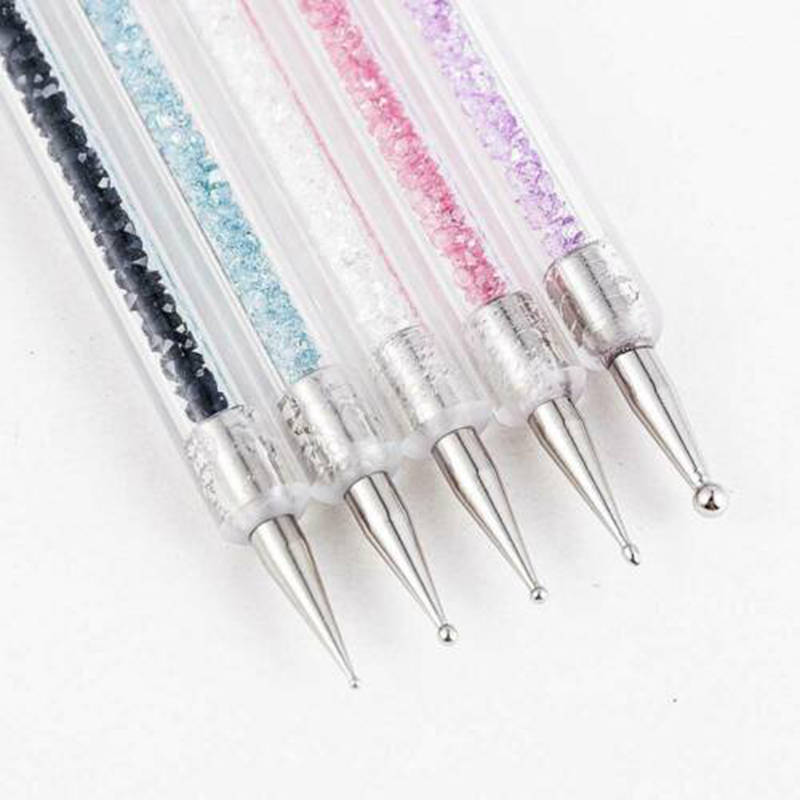 5pcs Nail Art Pen 2-Way Dotting Drawing Painting UV Gel Liner Polish Brush Set