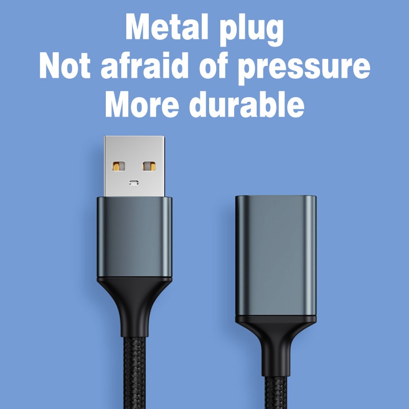 USB Extension Cable Male to Female Computer USB Disk Mouse Keyboard Extension Data Connection Cable 2.0 Extension Cable Braiding