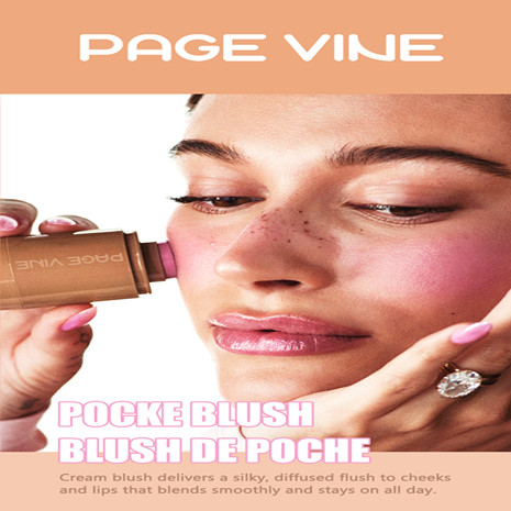 1PC New Pocket Blush Stick Lip And Cheek Hydrating Stick Natural Rouge Powder Blush Cream Lipstick Cheek Easy To Apply Color