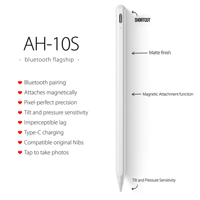 Bluetooth Uogic Pencil Pen for iPad with Palm Rejection Stylus for iPad 9 8 7 10.2 iPad Pro 11/12.9 iPad Mini Air 3 4 10.9