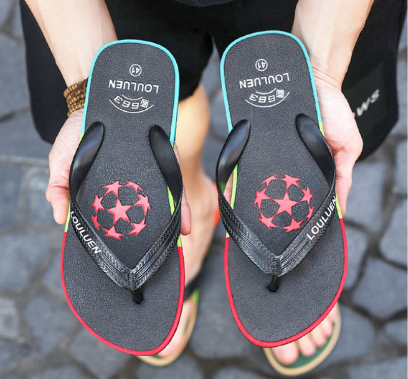 Summer rubber flip flops men's fashion flip flops wear men's slippers outside
