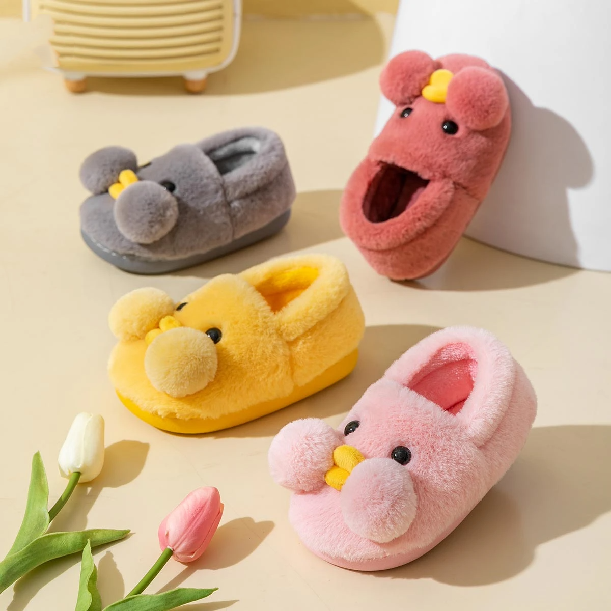 Kids Slippers Winter Children Cotton Shoes Warm Furry Non-slip Baby Girl Indoor Plush Slipper Toddler Shoes For Boys Miaoyoutong