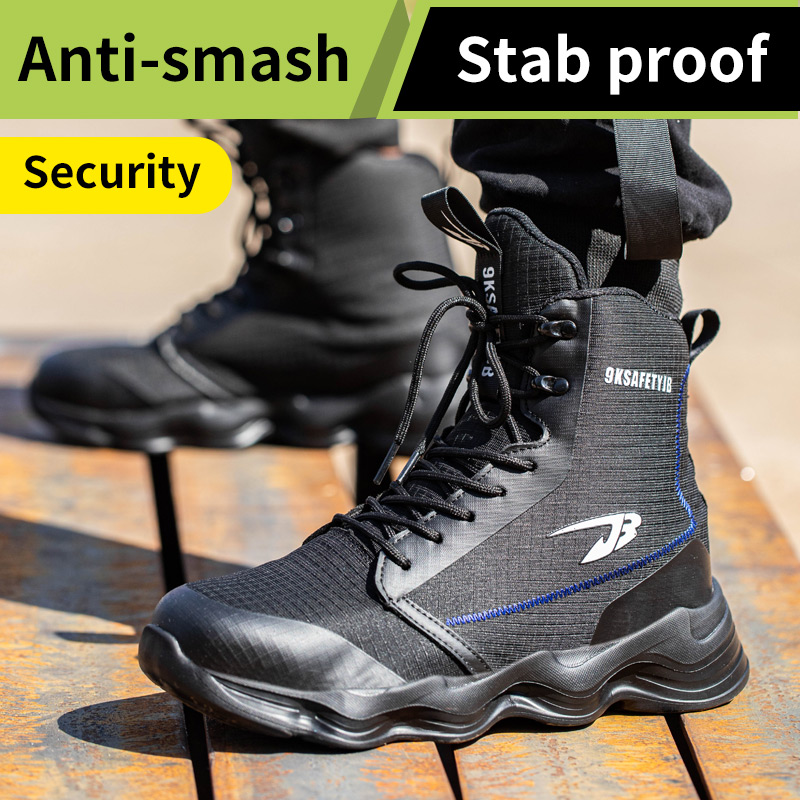 High Top Safety Shoes Men Breathable Steel Toe Work Shoes Puncture Proof Sneaker For Man Work Safety Boots Industrial Footwear