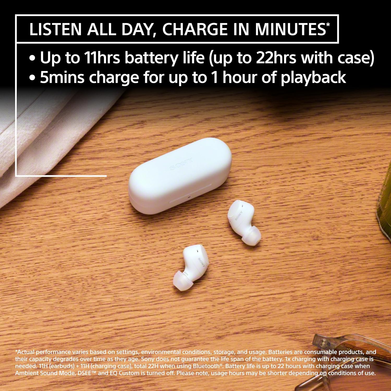 Sony WF-C510 Truly Wireless in-Ear Bluetooth Earbud Headphones with up to 22-Hour Battery, Multipoint-Connection, Mic and IPX4 Water Resistance, Black
