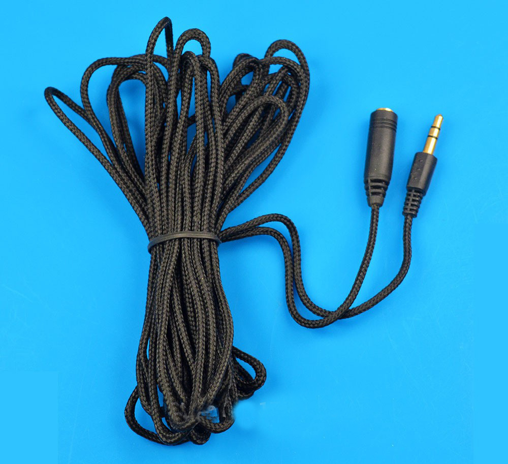 5m Earphone Headphone Stereo Audio Extension Cable Cord for Speaker Phone Nylon Wire 3.5mm Jack Female to Male