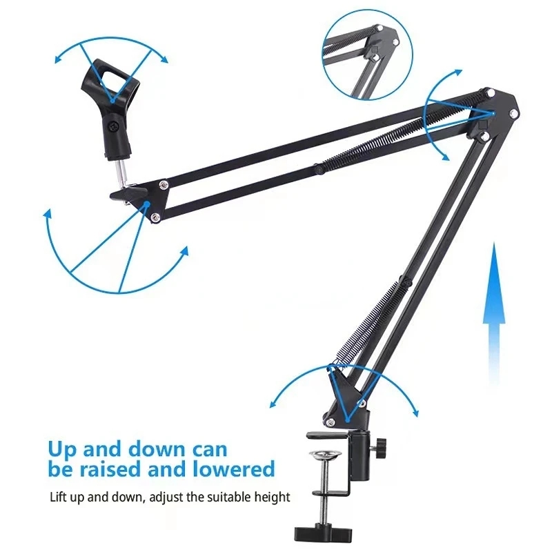 Articulated Arm Support Professional Microphone Podcast Table Foldable Live Streaming Accessories Adjustable Lazy Man Bracket