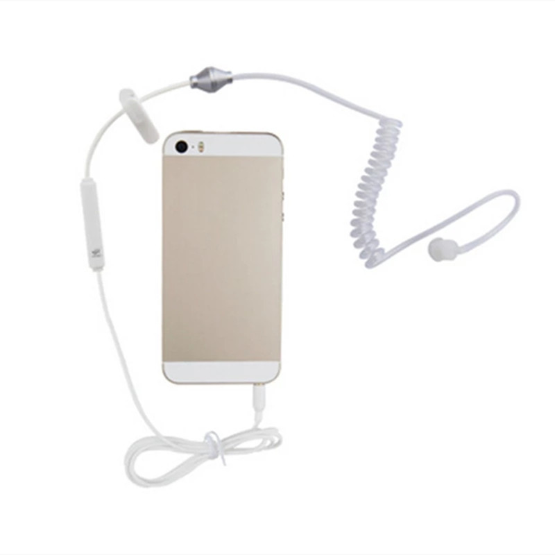Acoustic Radiation Protection Anti-Radiation FBI Headphones Air Tube Handsfree Earphone with Microphone Volume Control Ear Hook