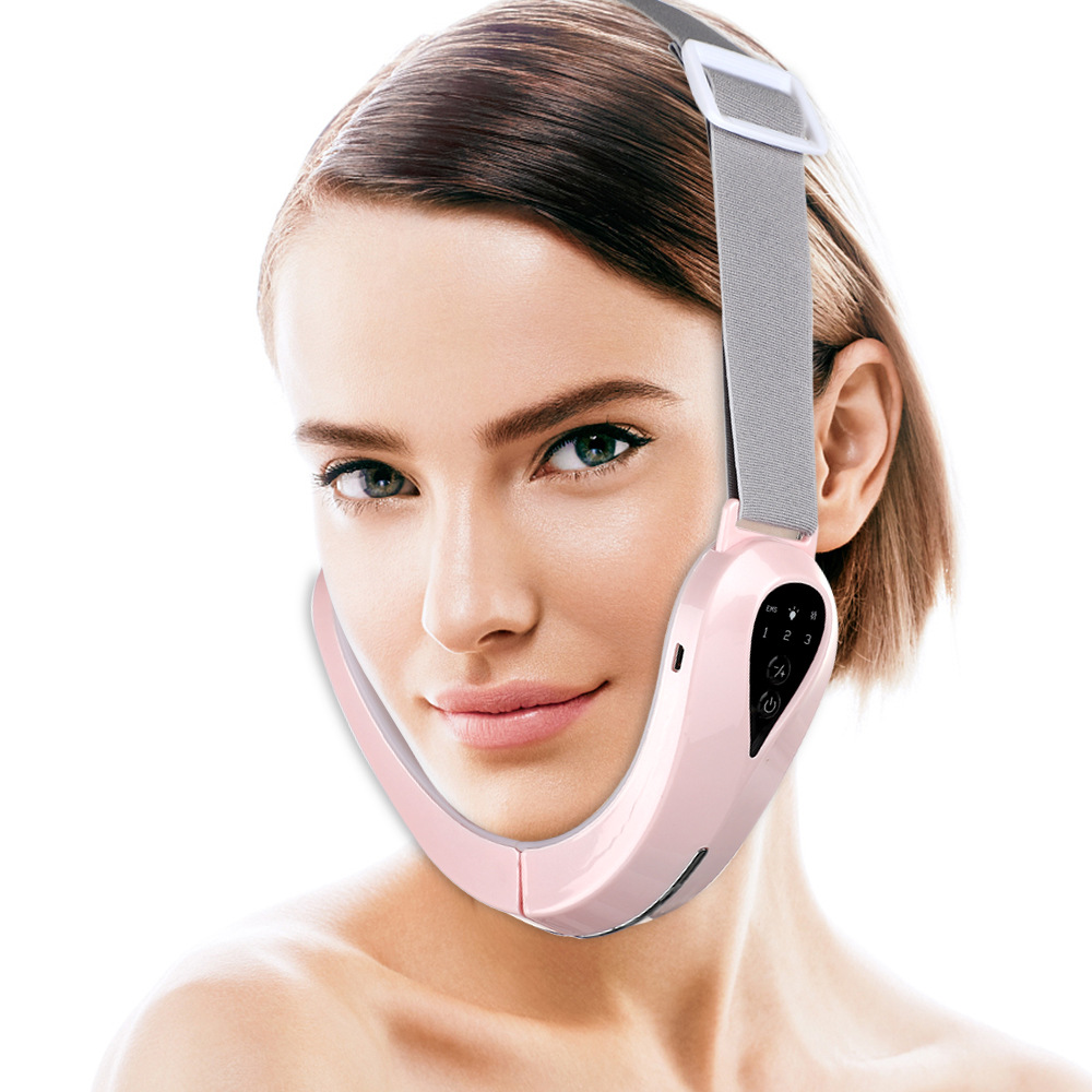 Facial Massager V-Line Lift Up Belt Red Blue Light Face Slimming Vibration Massager Face Lifting Device Reduce Double Chin