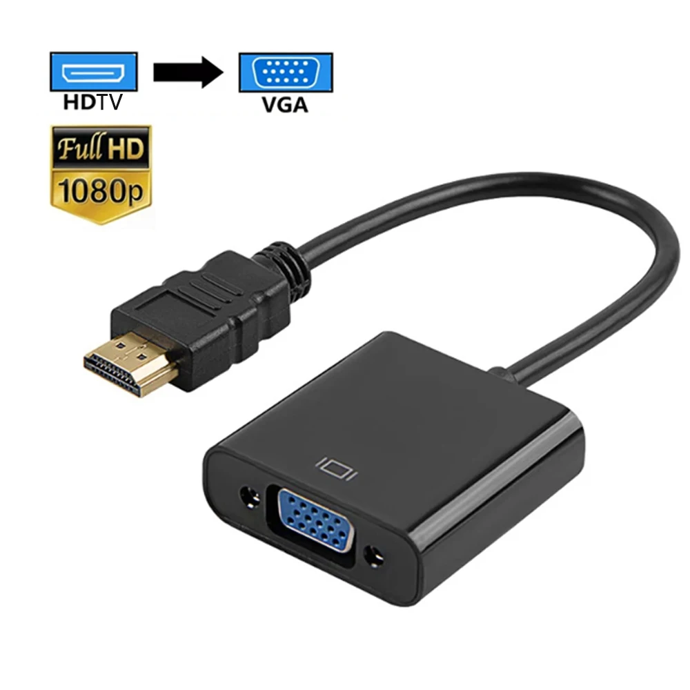 HD 1080P HDTV-Compatible To VGA Cable Converter HDTV Male to VGA Female Converter Adapter
