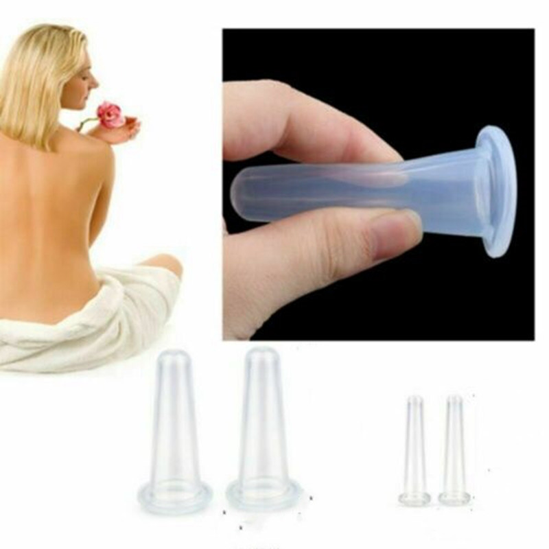 4pcs Silicone Cupping Vacuum Suction Lifting Facial Face Eyes Massage Cup Set