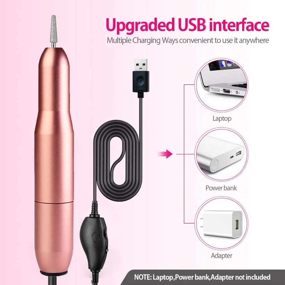 Electric Nail Drill Machine 20000 RPM Manicure Machine Set USB Plug Mill Cutter for Manicure Nail File Pedicure Tools