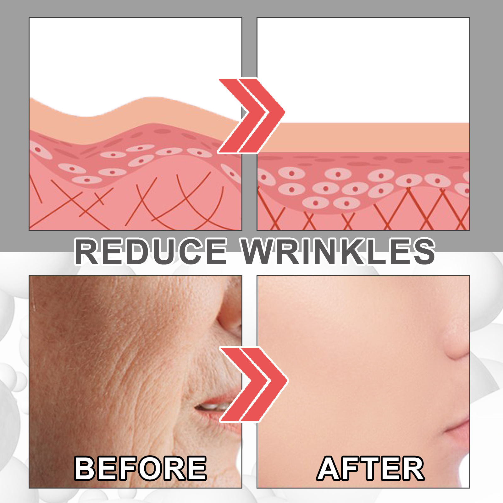 Collagen Anti Wrinkle Cream Reverse Age Recombination to Lighten Fine Lines Moisturize Firmen Skin Women's Skincare Set