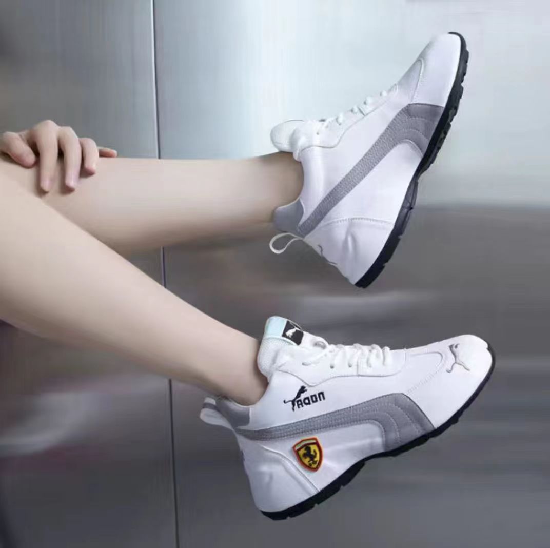 Spring and Autumn Women's Shoes Fashion Leisure Breathable Soft Sole Leather Top Heightened Dad's Shoes