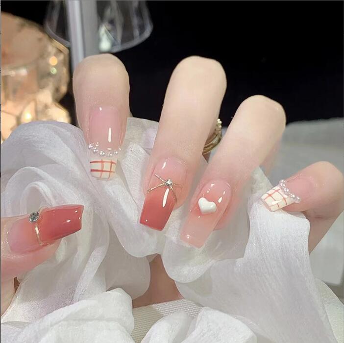 24pcs/Box Long Coffin False Nails Ballerina Manicure Tool Press On Nails Full Cover Nail Tips Artificial Detachable