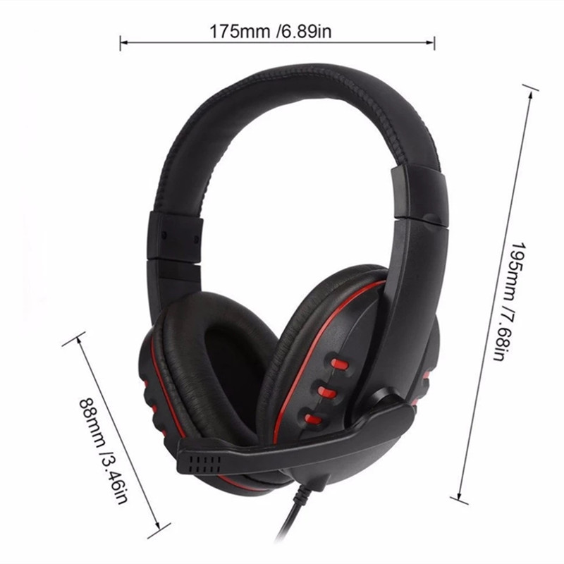 3.5mm Wired Gaming Headphones Over-Head Game Headset Noise Canceling Earphone with Microphone Volume Control for PC Smart Phone
