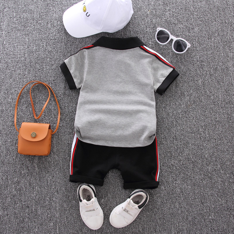 Baby boy summer suit new baby children's clothing boy summer short sleeve two-piece suit tide