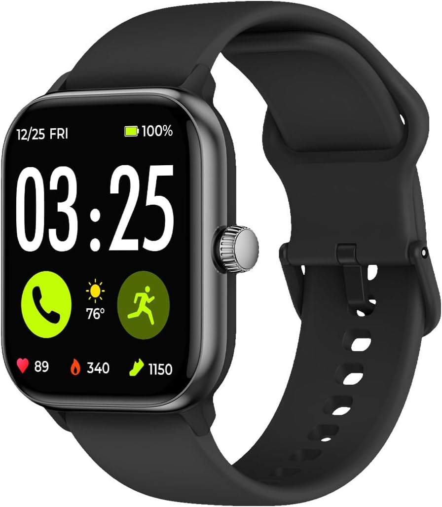 Spade & Co Health Smartwatch 4 - Smartwatch for Men & Women, Heart Rate, Sleep & SpO2 Monitor, Pedometer, Fitness Tracker, Answer/Make Calls IP68 Wate
