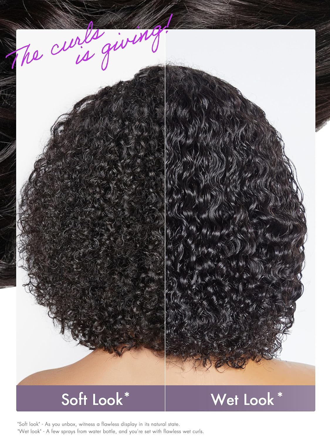 LUVME HAIR 8" Curly Glueless Without Spray Wigs Human Hair Pre Cut/Plucked, Undetectable HD Lace Wig Ready to Go Lace Bob Wig Short Curly 180 Density