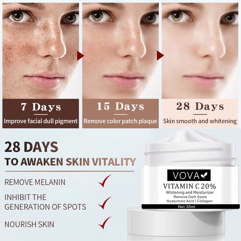 VOVA 20% Multi-Intense Active Bleaching Concentrate Dark Spot Corrector Cream Powerful Whitening Freckle Cream Skin Care 30G